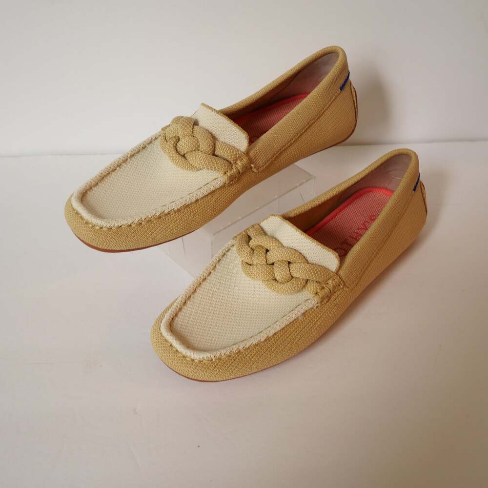 Rothy's Women's 7 Braid Driver Loafer Cream Bone White Slip On Shoes NEW